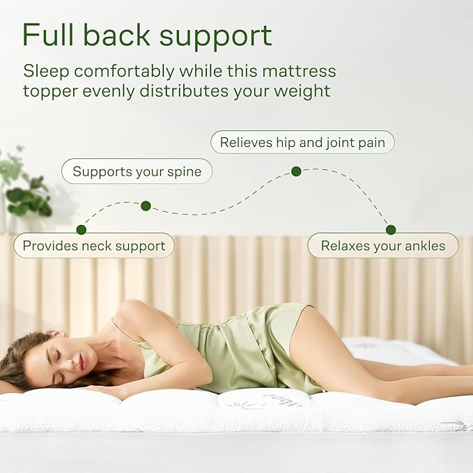 Niagara Ultra Soft Queen RV Size Mattress Topper - Viscose Made from Bamboo Pillow Top Mattress Pad for Back Pain Relief - Naturally Cooling for Hot Sleepers, fits 6-18" Mattress, 600GSM, White
