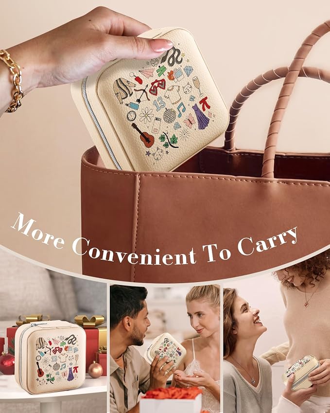 Bistup Travel Jewelry Case - Small Jewelry Organizers and Storage Box for Women Girls Teens Cute Traveling Jewelry Holder with Mirror Little Tiny Compact Modern Unique Aesthetic Pretty, Musician - Image 6