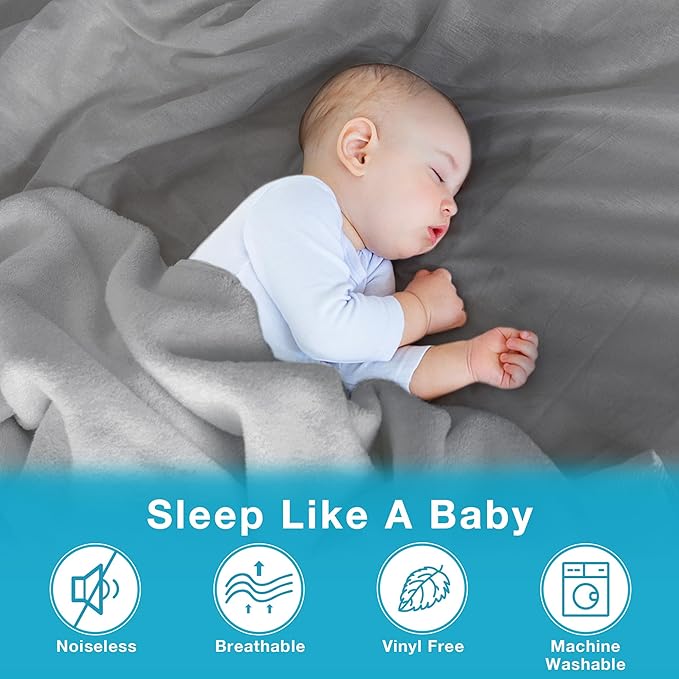 Lunsing Full Size Mattress Protector - Waterproof, Breathable, Quilted, 6-16 Inches Deep Pocket, Grey