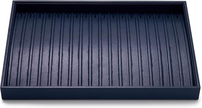 Oirlv Stackable Necklace Pendant Bracelet Organizer Tray Blue Leather Jewelry Drawer Organizer Trays by Oirlv