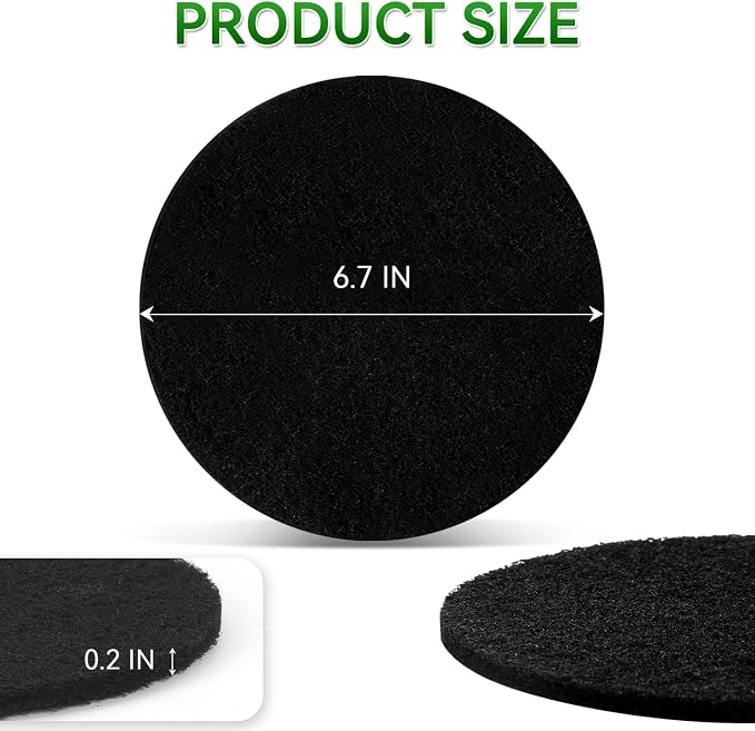 10 Pack Charcoal Filters for Compost Bucket, Compost Filters for Countertop Bin, Odor-Absorbing Activated Charcoal Replacement for Kitchen, Home Bucket Compost Bin Refill, 6.7 Inch - Image 2