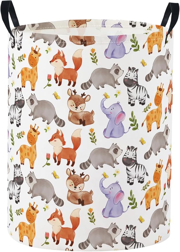 Baby Laundry Basket Baby Nursery Hamper Kids Laundry Basket Toy Storage Bin for Boys Room Decor Gift Baskets for Bedroom Bathroom(Animal) by TIBAOLOVER