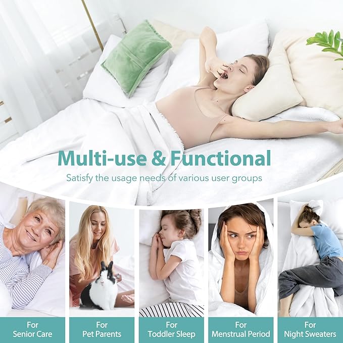 Twin XL Mattress Protector Waterproof- Washable Mattress Cover Twin XL Size Fitted Bed Pad Noiseless Plastic Protection Up to 18” Allergy Mattress Protector Soft&Breathable（White）