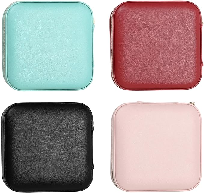 TRODANCE Jewelry Case with Mirror, Small Travel Jewelry Organizer, Portable Jewelry Box Mini Organizer Display Storage Box For Rings Earrings Necklaces (4Color - 4packs) by TRODANCE