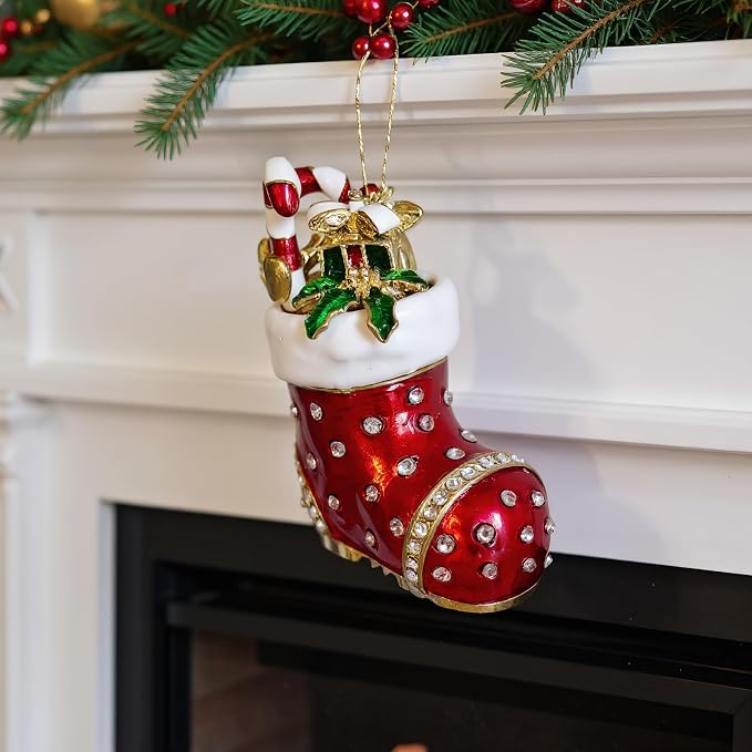 Christmas Jewelry Box with Rhinestone Decoration(Boot) - Image 6
