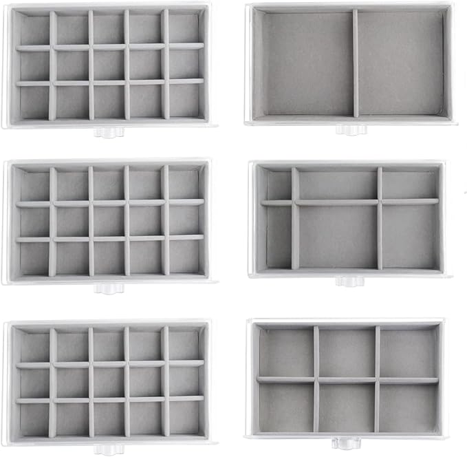 Watpot Acrylic Jewelry Box with 6 Drawers, Clear Earring Storage Organizer Display Case for Women Girls, Gray - Image 4