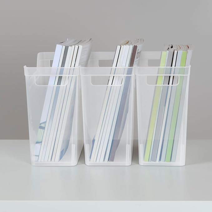 Sterilite Narrow Shelf Bin with Handles, Plastic Storage Container for Organizing Shelving, Closet, Pantry, and Countertops, Clear, 6-Pack - Image 6
