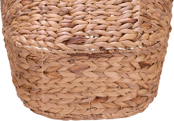 Household Essentials ML-4002 Tall Water Hyacinth Wicker Basket with Handles | Natural, Brown, Natural - Image 6