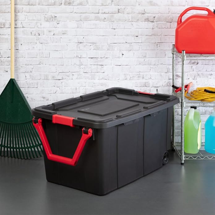 Sterilite Tote IND Wheeled Black 40GA 14699002 - Image 6