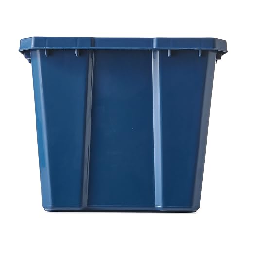 Gracious Living Medium Curbside Blue Box, Plastic 17 Gallon/64 Litre Home Trash Can Refuse and Recycling Bin Container with Built-in Handles (6 Pack) - Image 5