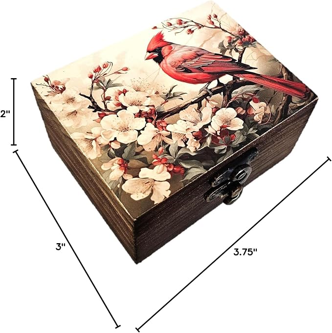 RK Collections Cardinal Trinket Box Small Jewelry Keepsake Box | Bird lovers Gift Idea, Animals Ornaments for Girls, Women, Gift Idea, for Home Décor (3CRS) - Image 6
