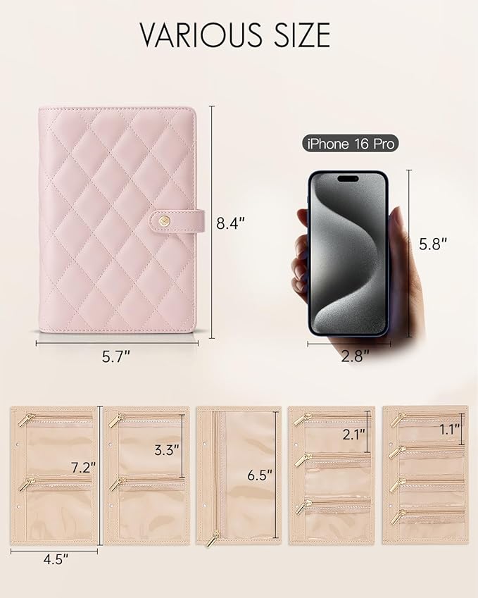 VLANDO Travel Jewelry Case,Jewelry Organizer Box with Clear Zipper Velvet Jewelry Pouch Bag, PU Leather Jewelry Case,Gift for Women-Pink - Image 2
