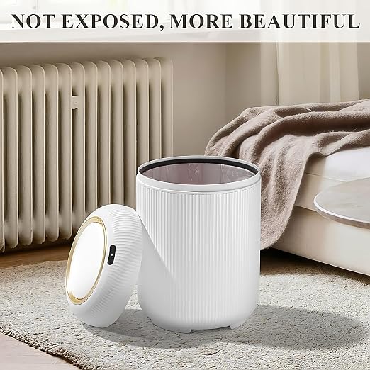 Automatic Motion Sensor Bathroom Trash Can with Lid, 3 Gallon Touchless Trash Bin, Smart Plastic Electric Garbage Cans Small White Wastebasket for Office, rv, Bedroom, Living Room - Image 7