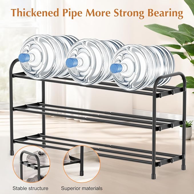 INSMART 3-Tier Expandable Shoe Rack, Stackable and Adjustable Shoes Organizer Storage Shelf, Sturdy and Durable Metal Structure Free Standing Shoe Rack for Closet Entryway Doorway - Image 6