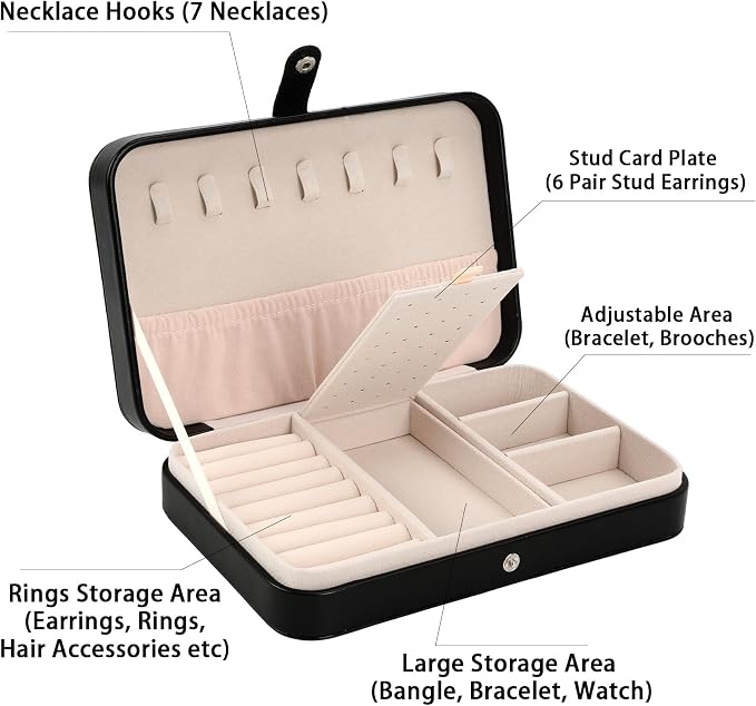 Vintage Sun Moon Star Jewelry Box Storage Travel Small Jewelry Organizer for Girls Jewellery Storage Case for Necklace Ring Earring Bracelet Pendant Birthday Christmas Valentines Women Gifts - Image 3