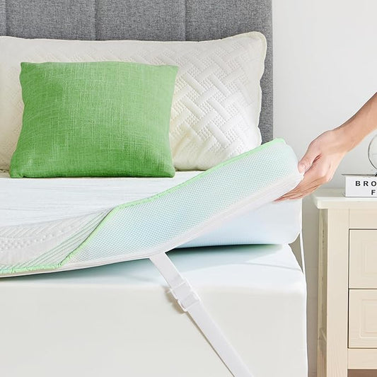 PERLECARE Firm Mattress Topper Twin XL- 3 Inch Bamboo Memory Foam Mattress Topper for Pressure Relief, Bed Topper Suitable for Side Sleepers and Back Sleepers, Removable & Washable