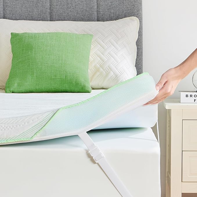PERLECARE Firm Mattress Topper King- 3 Inch Bamboo Memory Foam Mattress Topper for Pressure Relief, King Bed Topper Suitable for Side Sleepers and Back Sleepers, Removable & Washable