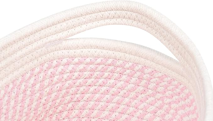 CubesLand Rectangle Organization/Storage Basket, Natural Cotton Rope Woven Baskets for Organizing, Small Basket for Kids, Baby Nursery, Cat Dog Toy Baskets, Organizer Bins for Shelves 3 Packs - Image 5