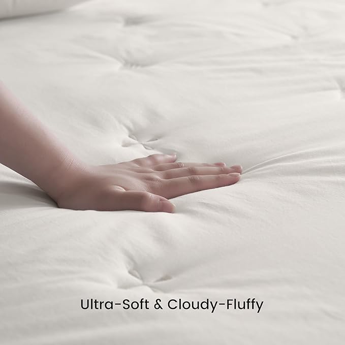 Simple&Opulence Cooling Quilted Mattress Pad – Fitted Sheet Mattress Protector Cover with Elastic Corners, Soft & Breathable, 16 Inch Deep Pocket (Cream Khaki,Queen)