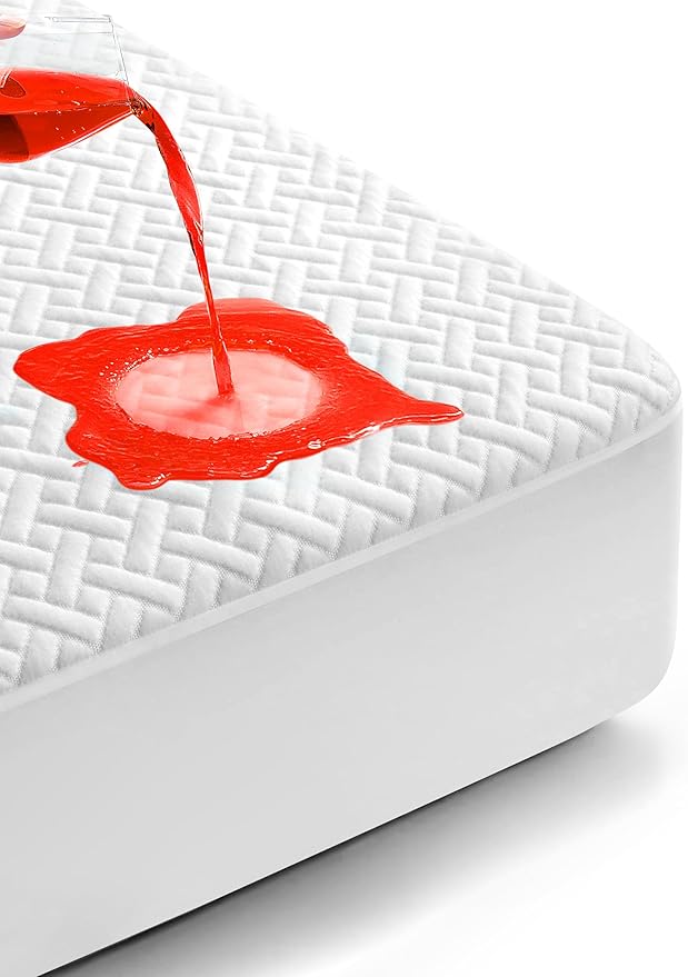 Cal King Waterproof Mattress Protector, Premium Viscose from Bamboo Mattress Pad Ultra Soft Breathable, Noiseless Mattress Cover Fitted 8"-21" Deep Pocket