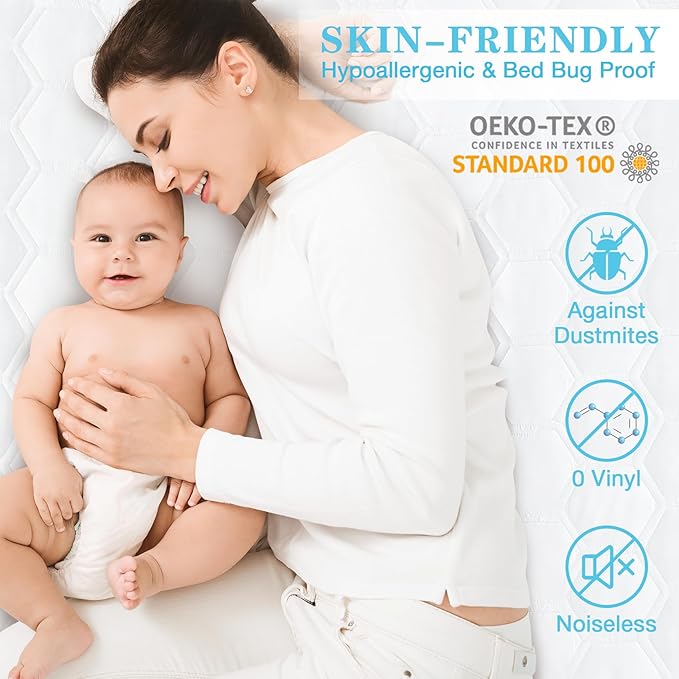 Waterproof Twin XL Mattress Protector, Breathable Cooling Quilted Mattress Pad Cover, Soft Hypoallergenic Noiseless Hospital Bed Sheets, Washable Water Proof College Dorm Bed Cover, 8-21'' Deep Pocket