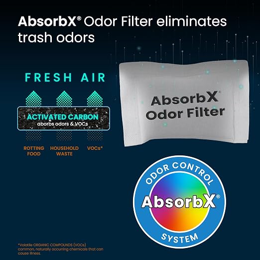 iTouchless Official AbsorbX Trash Can Odor Filters 3-Pack, Stops Garbage Smells, All Natural Activated Charcoal Deodorizer Air Freshener Absorber for 8 Gallon & Larger Garbage Bins with Compartment - Image 4