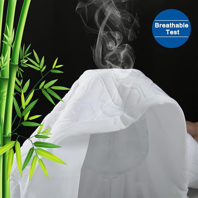 4D Air California King Mattress Protector 100% Waterproof,Cooling Breathable California King Mattress Pad Cover,Fit 8-21" Extra Deep Pocket Mattress Topper,Washable Noiseless (Beehive,CK 72"x84")