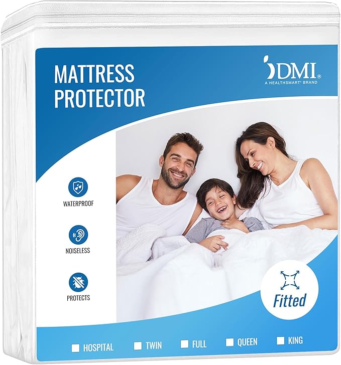DMI Waterproof Mattress Protector, Mattress Pad, Waterproof Mattress Cover, Bed Pad and Bed Cover, Contoured Fitted Sheet Fit, King, Package May Vary (Pack of 24)