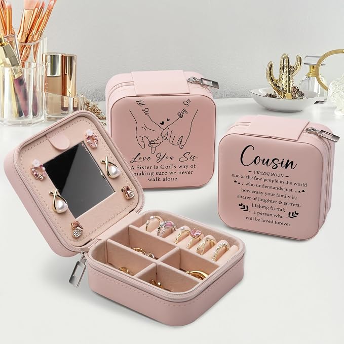 Cousin Gifts for Women Jewelry Box, Cousin Birthday Gifts For Cousins Female, Best Cousins Graduation Wedding Gift for Women Jewelry Case - Image 4