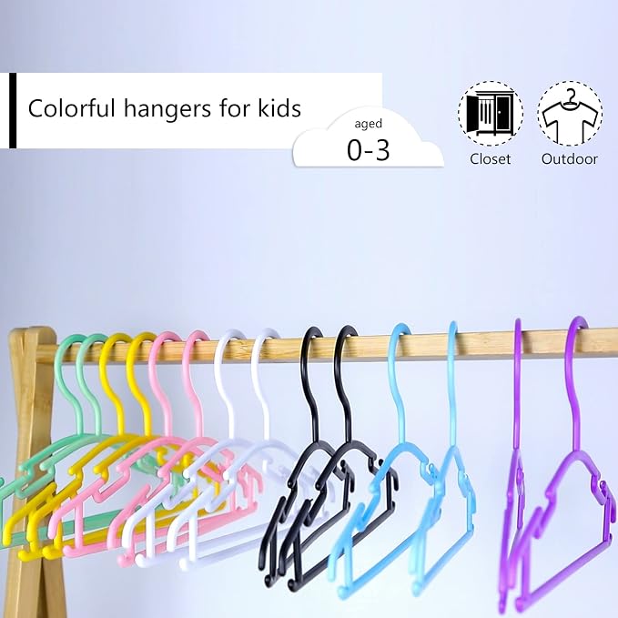 GoodtoU Plastic Childrens Hangers 60 Pack, Blue, Lightweight, Slim, Ideal for Baby Clothes, Kids Hangers, Closet Organization - Image 6