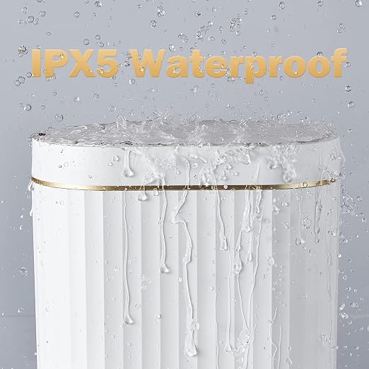 ELPHECO Bathroom Trash Can with Lid 2 Gallon Sensor Garbage Can, Automatic Trash Bin, Motion Sensor Trash Can, IPX5 Waterproof Plastic Wastebasket for Bathroom, Bedroom, Kitchen, Office, White Gold - Image 5