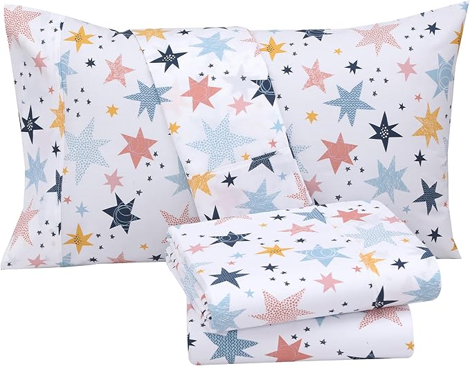 RUVANTI 100% Cotton Sheets – Twin XL Size Percale Bedding, Cooling & Breathable Floral Design, Durable with a Crisp, Soft & Comfortable Feel, 16" Deep Pocket, 3-Piece Set, Fault Star