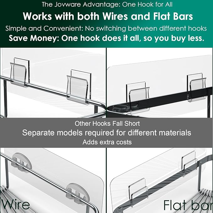 14 Pack Shower Caddy Adhesive Replacement, Strong Adhesive Shower Shelf and Hooks, No Drilling Adhesive for Shower Organizer, Soap Holder, Sponge Holder and Kitchen Rack - Image 5
