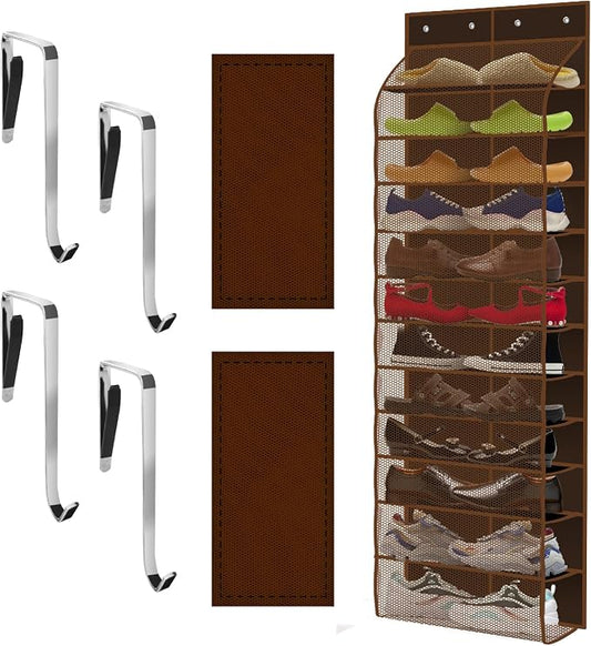 Kotkn Over The Door Shoe Organizer with 12 Large Breathable Pockets - Durable Hanging Storage for the Entire Family's Shoes (Espresso) by Unknown