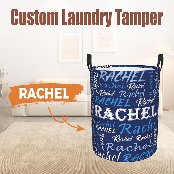 Custom Name Laundry Hamper, Personalized Laundry Basket with Name for Baby Boys Girls, Customized Collapsible Dirty Clothes Hamper Storage with Handles for Bedroom Bathroom Dorm Room Decor - Image 2