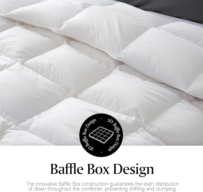 Royal Luxe Goose Feather Down Fiber Comforter - Twin Size Duvet Insert, 100% Cotton Cover Light Warmth Comforter Ultra Soft Luxurious Hotel Bedding, 68”x88”