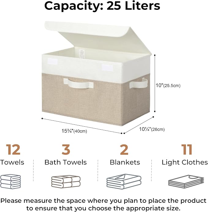 GRANNY SAYS Storage Bins with Lids, Decorative Storage Boxes, Clothes Stoarge Bins, Shelf Baskets, Closet Storage Bins for Clothing, Collapsible Storage and Organization, 2-Pack - Image 6