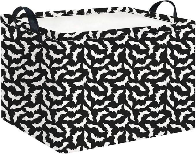 CLOCOR Rectangular Storage Basket Empty,Gift Basket,Waterproof Storage Bin with Handles,Room Decor(Unique Bat) by CLOCOR