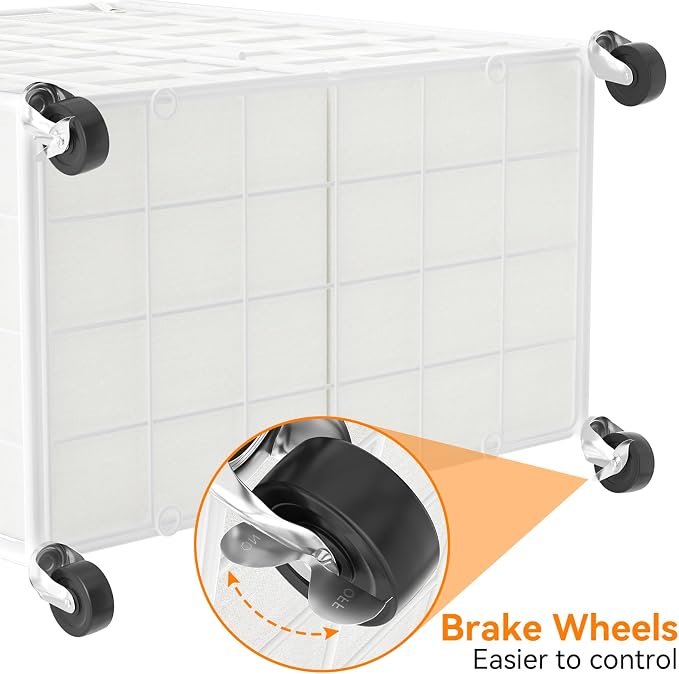 WOWLIVE Double Laundry Hamper with Wheels,Metal Wire Frame Rolling Laundry Basket with 2 Removable bags,120L Dirty Clothes Hamper Organizer Dorm Room Storage for Bedroom,Bathroom,White - Image 7