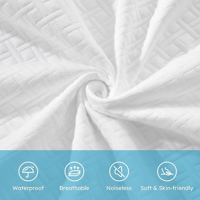 Cozymaker Full Size 100% Waterproof Mattress Protector, Cooling Mattress Cover Fitted 8-21" Deep Pocket, 3D Air Fabric Soft Breathable Noiseless Washable