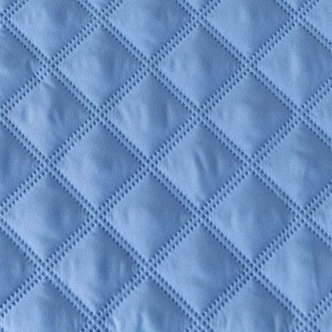 jejeloiu Blue Quilted Mattress Pad, 100% Waterproof Breathable King Bedding Fitted Sheet Mattress Protector 14" Deep Pocket Cotton Snow Down Alternative Filling Mattress Cover (King,Blue)