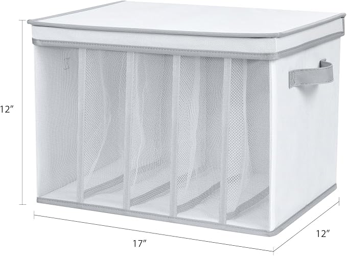 Univivi Large Size Wardrobe Clothes Organizer, 5 Grids Sweater Organizer for Closet with Handles, Support Boards and Lids, Foldable Closet Organizers for Sweaters, Pants, T-shirt, Hoodie- 4 Pack - Image 2