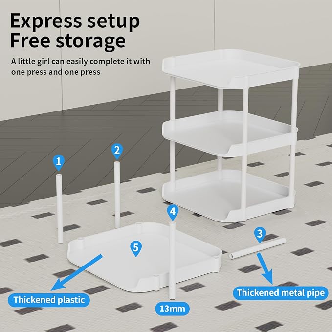 Narrow Shoe Storage Rack, Compact Single Shoerack Stand for Slim Space, Stackable Tall Thin Show Tower, Solid Plastic Shelves, for Hallways, Kitchens, Bedrooms Tidy Organizer (White, 8 Tier) - Image 6