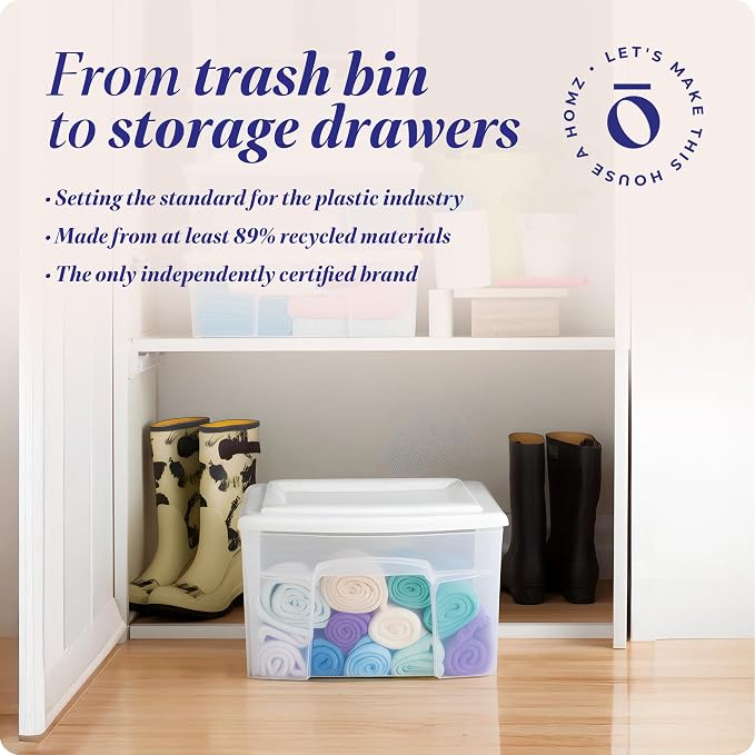 HOMZ 2-Pack 1-Drawer Storage Cart, Clear Plastic Container, 14.25" Wide Medium, White Frame - Organizing Drawer Containers for Home, Bathroom, Bedroom, Office, and Classroom - Image 8