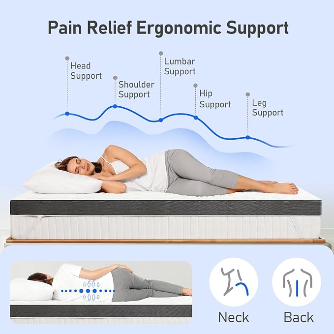 Extra Firm Mattress Topper Full: 3 Inch High Density Foam for Back Pain - Extra Support Breathable Bed Topper - Bamboo Washable Cover with Anti-Slip Straps - CertiPUR-US Oeko-Tex Certified 75x54
