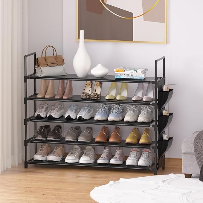 OYREL 5 Tier Shoe Organizer Rack for Closet, Entryway, Garage, Door, Space Saving, Shoe Holder Stand/Tower, Large, 20-25 Capacity - Image 8