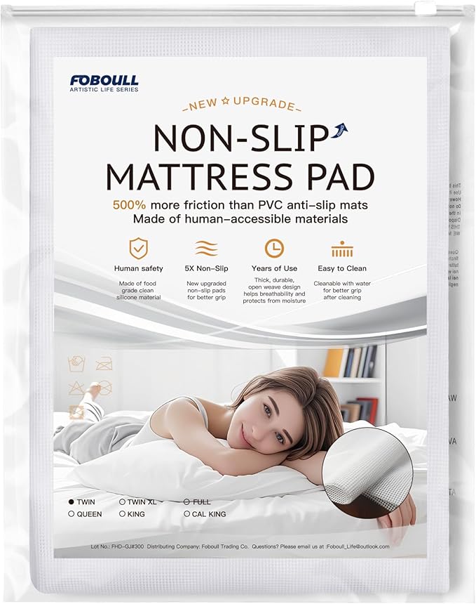 Silicone Mattress Slide Stopper and Gripper, 5X Anti - Slip, Non Slip Mattress pad,Keep Bed and Topper Pad from Sliding for Sofa, Couch, Chair Cushion, Mattresses, Easy Trim Pads, Twin