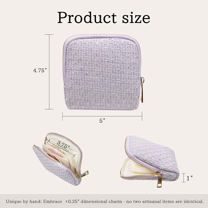 Stratalife Travel Jewelry Case - Small Jewelry Organizer for Bracelets Necklace Healing Crystal, Portable Earring Ring Organizer with Zipper Pouches for Traveling Gift for Women, Violet Purple - Image 4