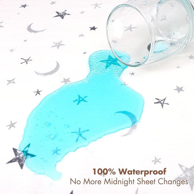Baby Waterproof Bed Pad Washable Mattress Pad Reusable Underpads Bed Wetting Incontinence Cover for Baby Toddler Children and Adults-Gray Sky