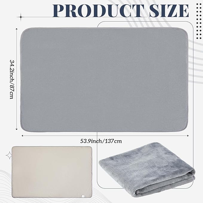 1 Pcs Couples Waterproof Mat Lover Reusable Stainproof Blanket Quiet Easy Use Mattress Protector for Adult Multi Functional Bed Sheet Couple Messy Play Pleasure Comfort (54 x 34 in,Grey)